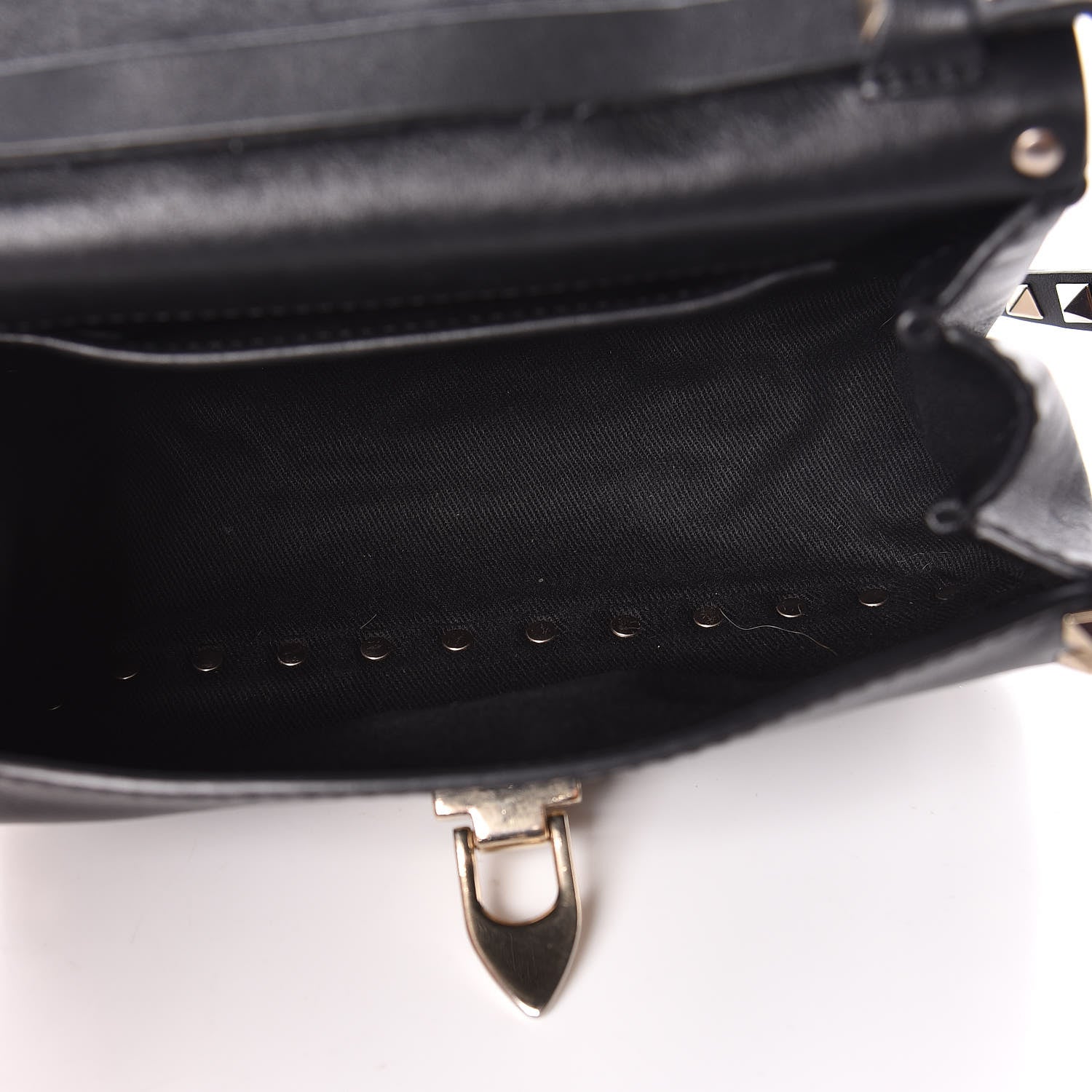 Valentino Garavani Vitello Mini Rockstud Flap Saddle Crossbody Bag Black 5 of 9