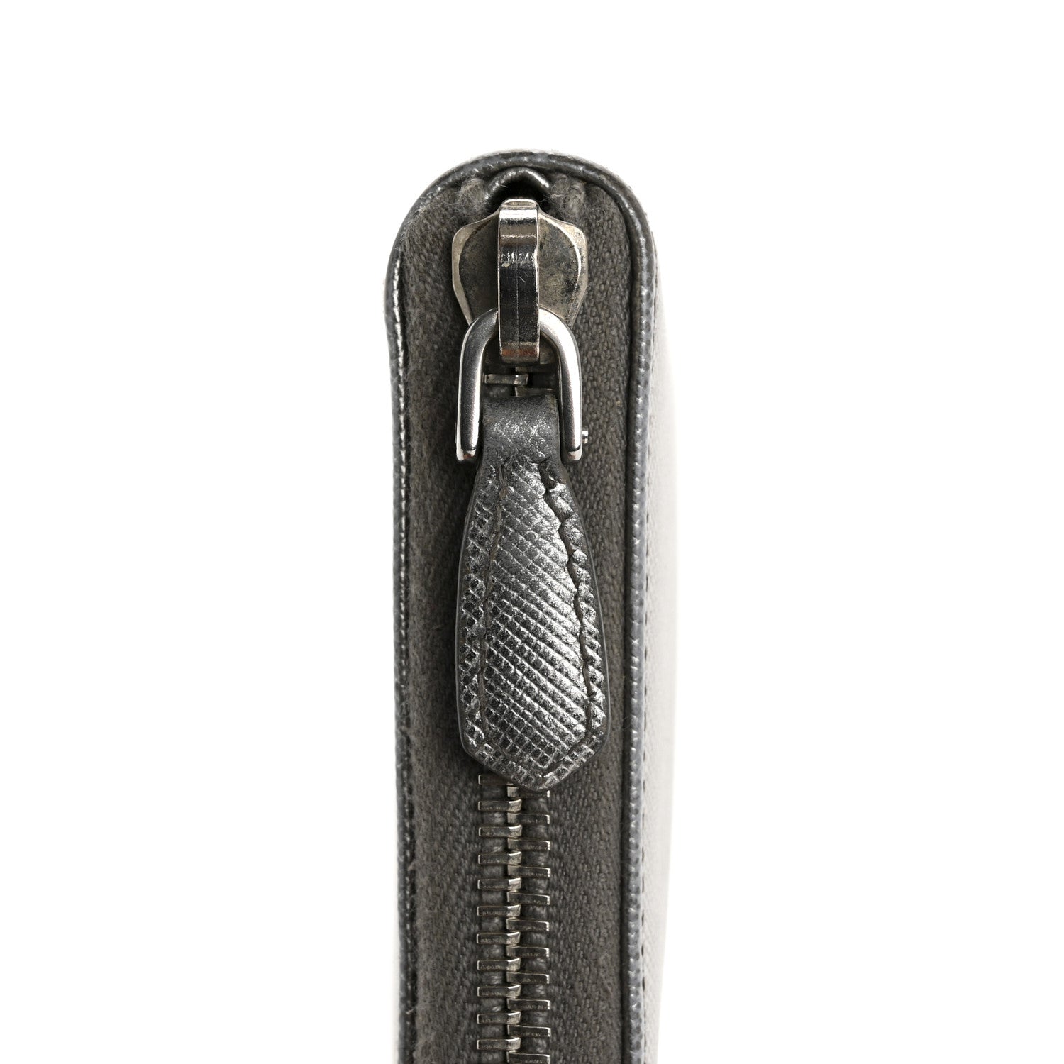 Prada Saffiano Metal Zip Around Wallet Argento 10 of 18