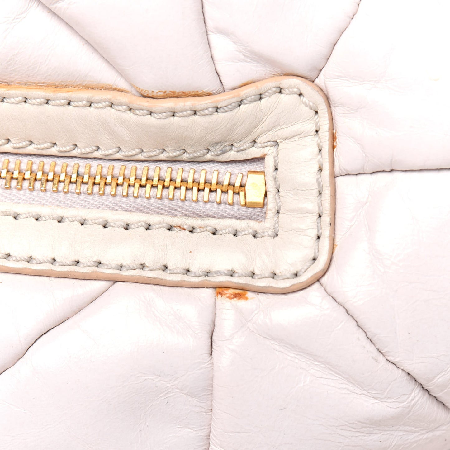 Calfskin Quilted Stam White