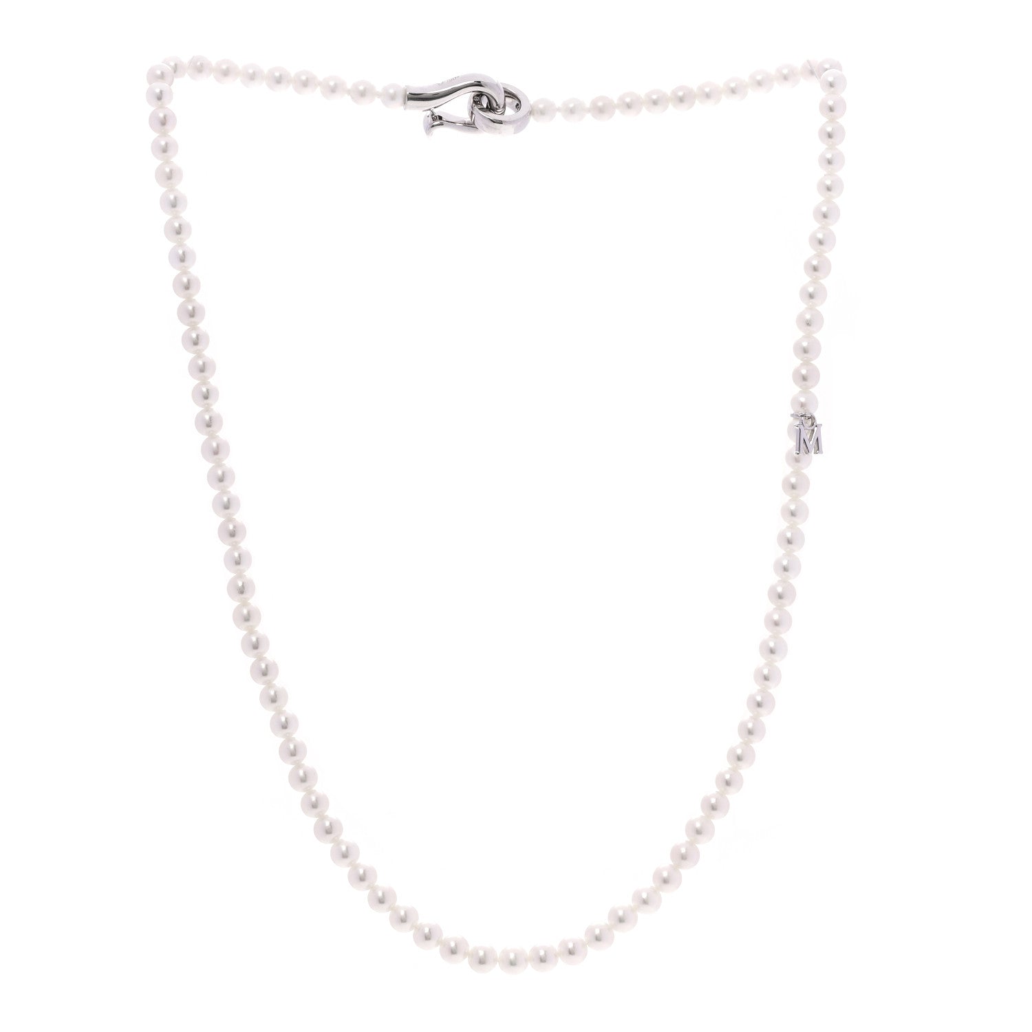 Mikimoto 18K White Gold Akoya Cultured Pearl 4mm Strand Necklace 16" 3 of 6