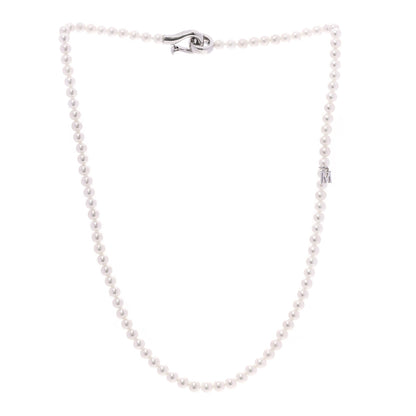 Mikimoto 18K White Gold Akoya Cultured Pearl 4mm Strand Necklace 16" 3 of 6