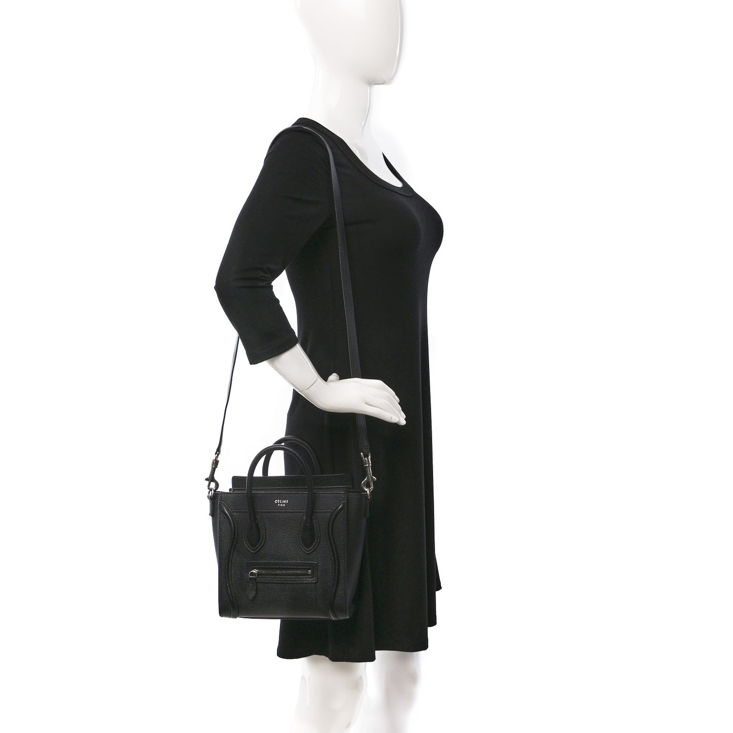 Drummed Calfskin Nano Luggage Black