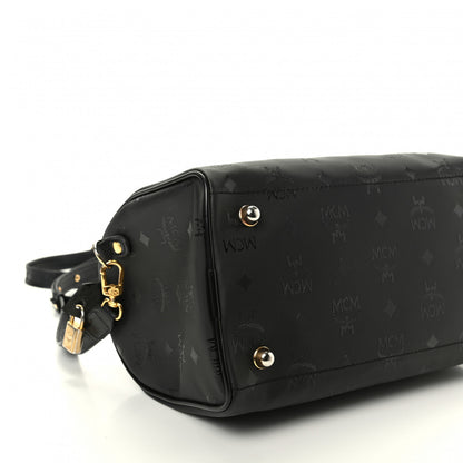 MCM Nylon Monogram Boston Bag Black 6 of 9