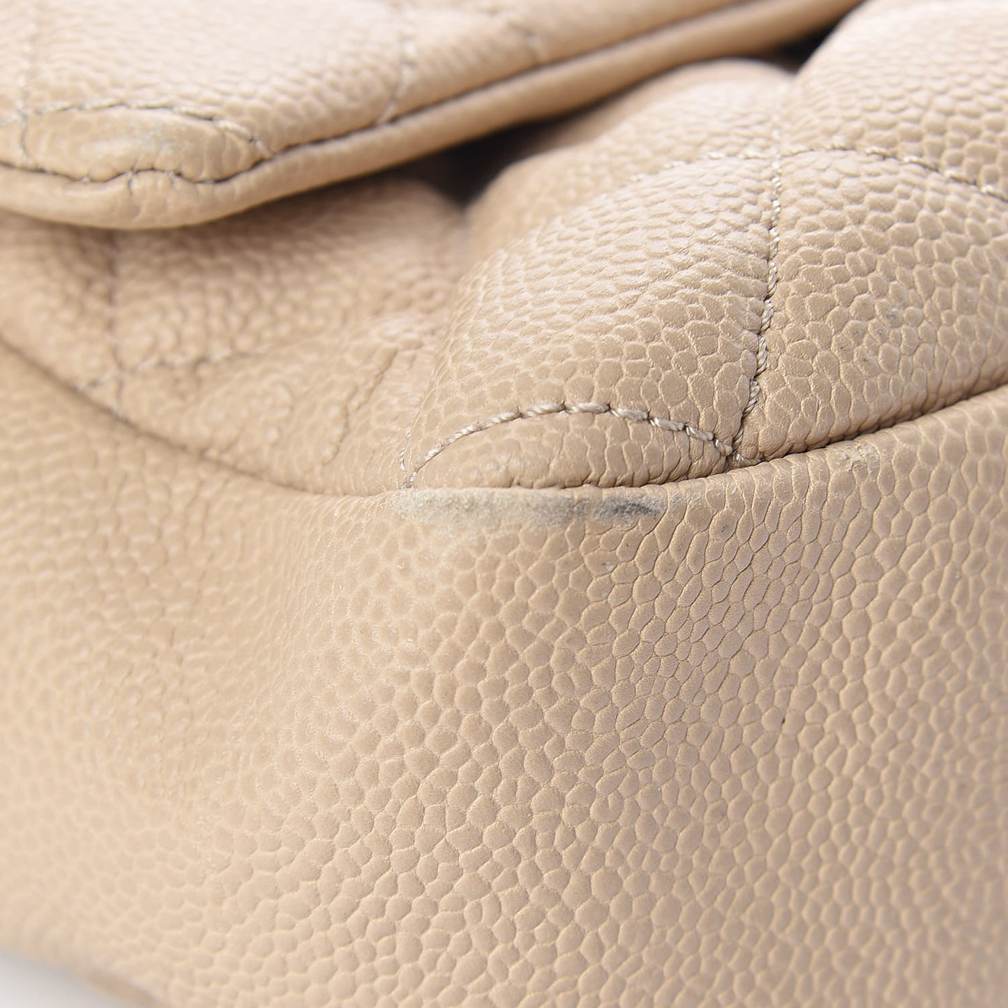 Caviar Quilted Jumbo Easy Flap Beige