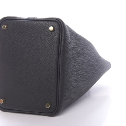 Hermes Taurillon Clemence Matte Alligator Picotin Lock Touch 18 PM Black 10 of 11