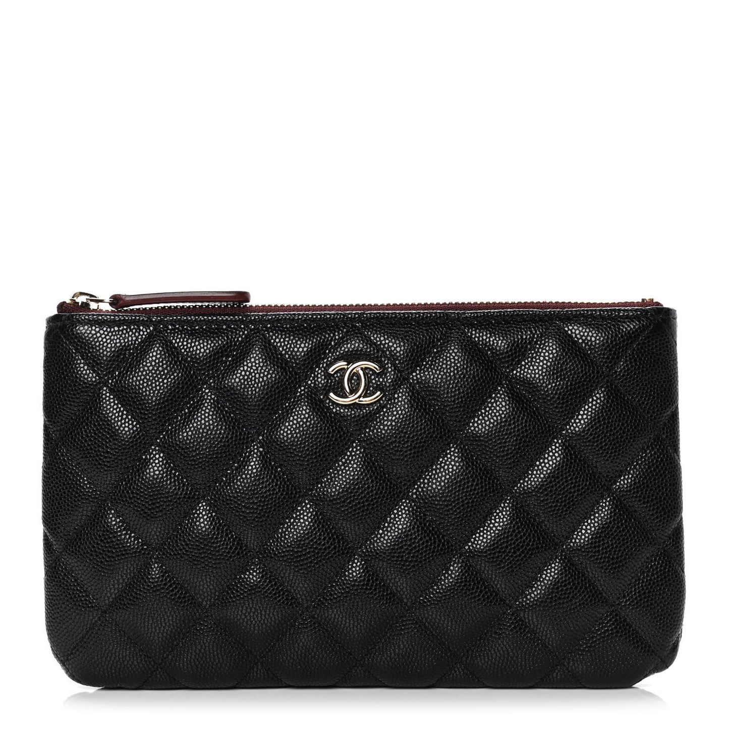 Caviar Quilted Cosmetic Case Black