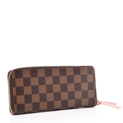 Louis Vuitton Damier Ebene Clemence Wallet Rose Ballerine 3 of 8
