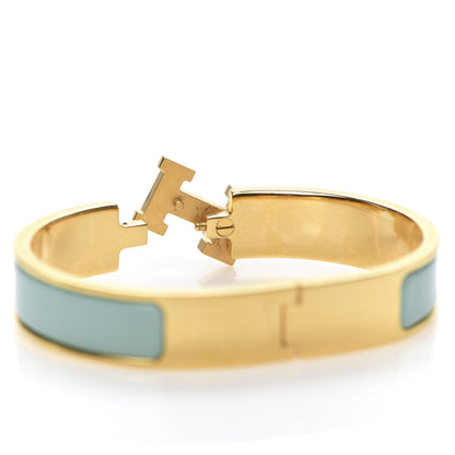 Hermes Enamel Narrow Clic Clac H Bracelet PM Vert Aqua 4 of 5