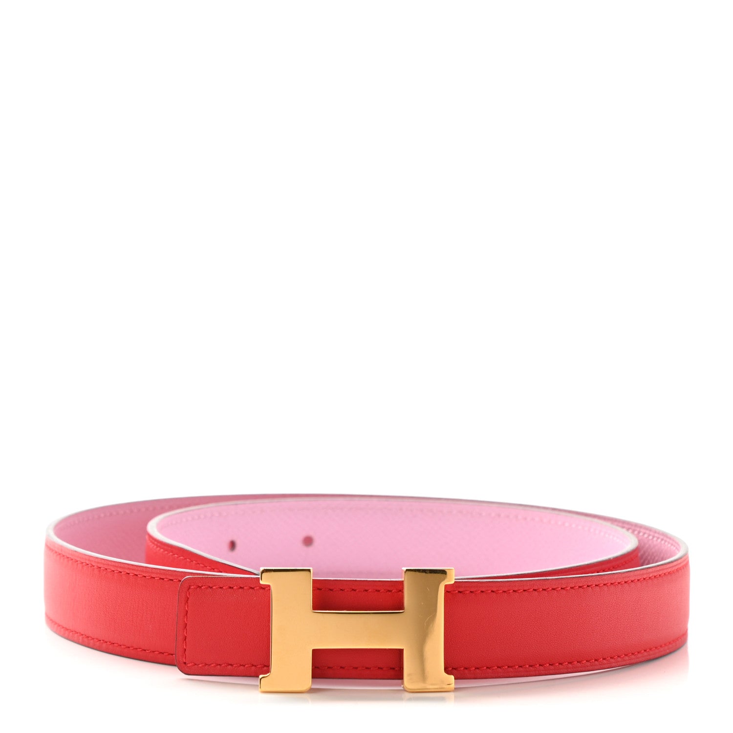 Hermes Swift Epsom 24mm Mini Constance H Belt 80 Rouge Tomate Rose Confetti 1 of 7