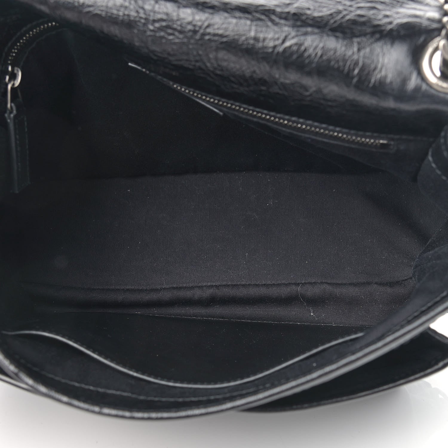 Saint Laurent Crinkled Calfskin Matelasse Monogram Medium Niki Chain Satchel Black 5 of 10