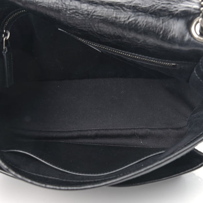 Saint Laurent Crinkled Calfskin Matelasse Monogram Medium Niki Chain Satchel Black 5 of 10