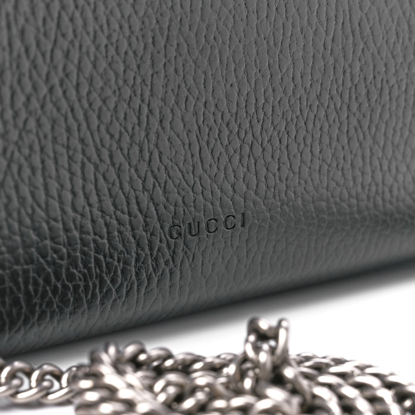 Calfskin Mini Dionysus Chain Wallet Black