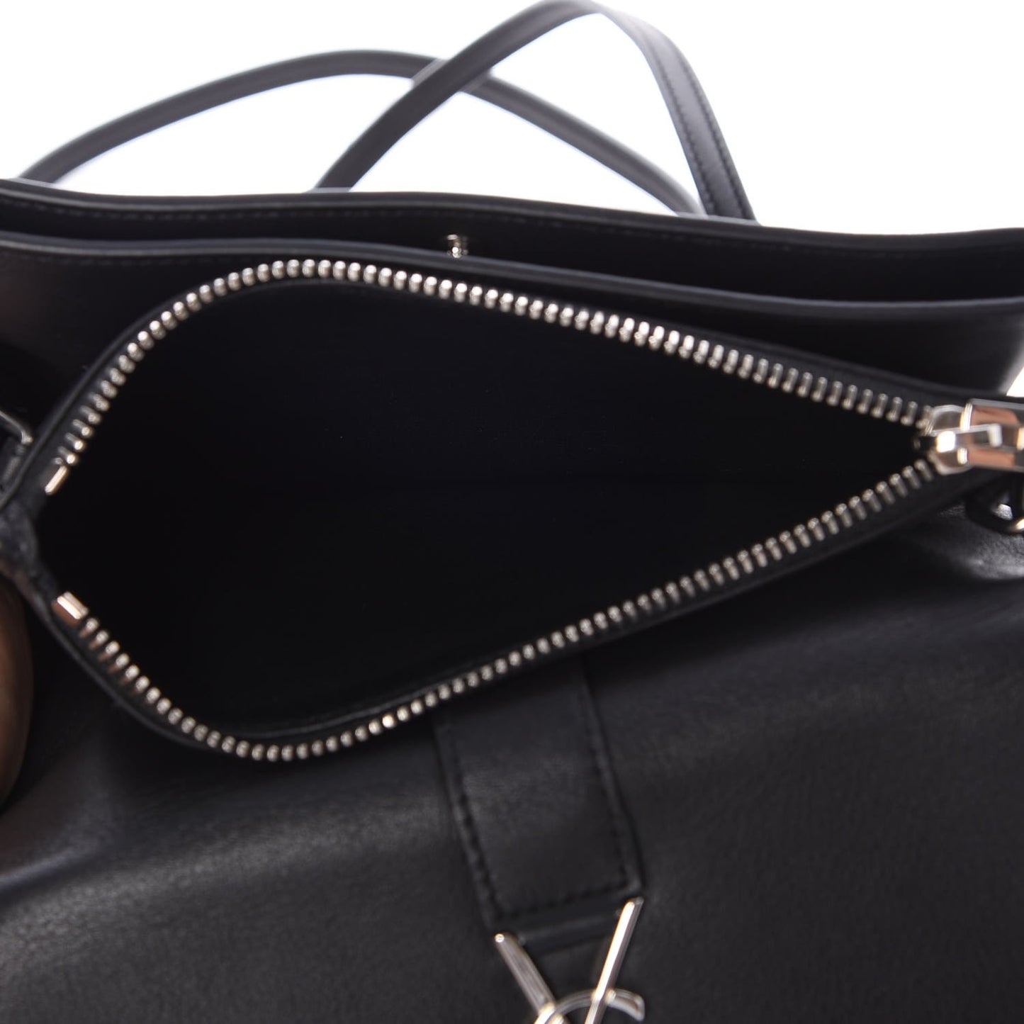 Calfskin Monogram Tri Pocket Crossbody Bag Black