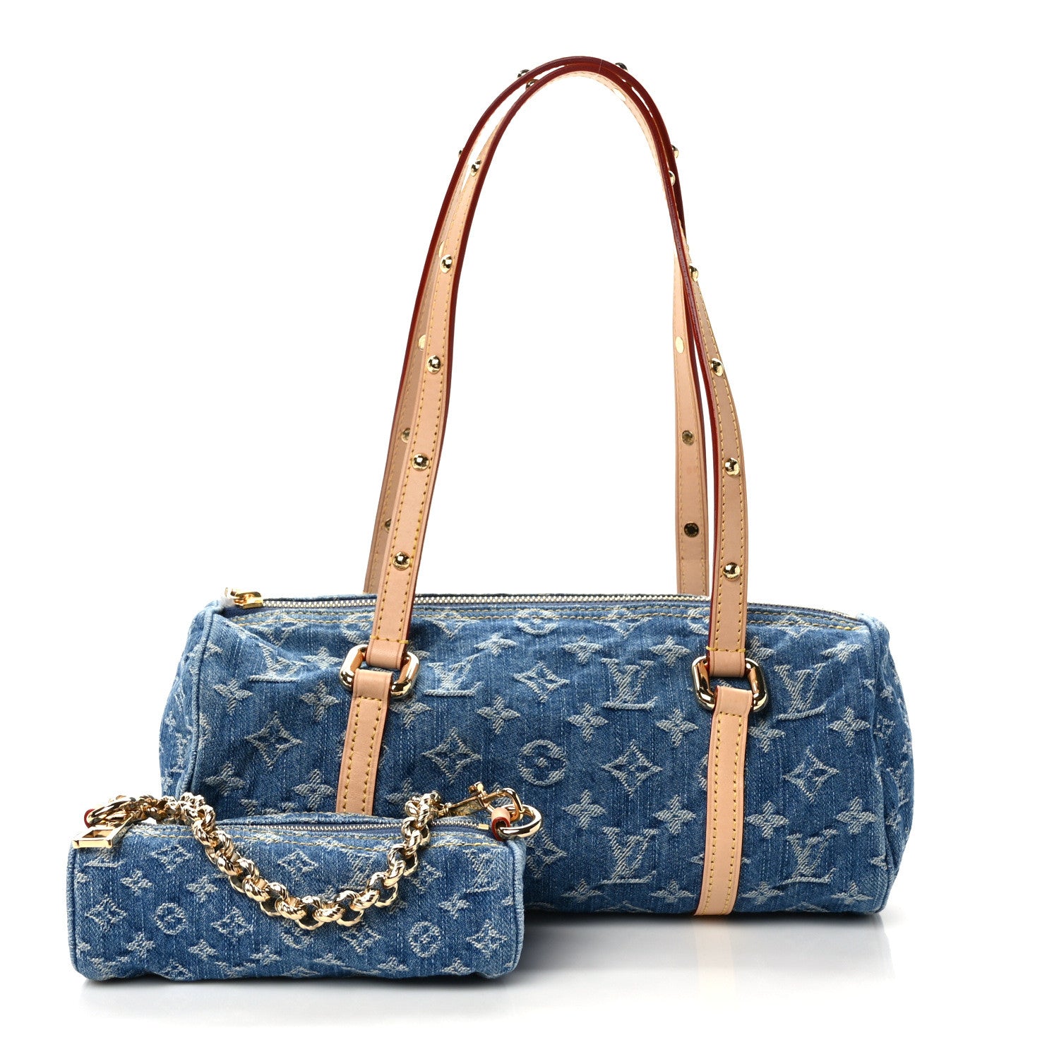 Louis Vuitton Monogram Denim Papillon Denim Blue 3 of 10