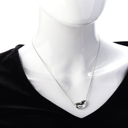 Tiffany Sterling Silver 20mm Elsa Peretti Bean Pendant Necklace 2 of 4