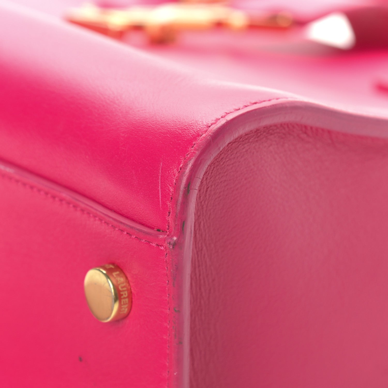 Saint Laurent Calfskin Small Monogram Cabas Fuchsia 9 of 16