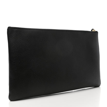 Gucci Pebbled Calfskin Large Bamboo Clutch Black 3 of 7
