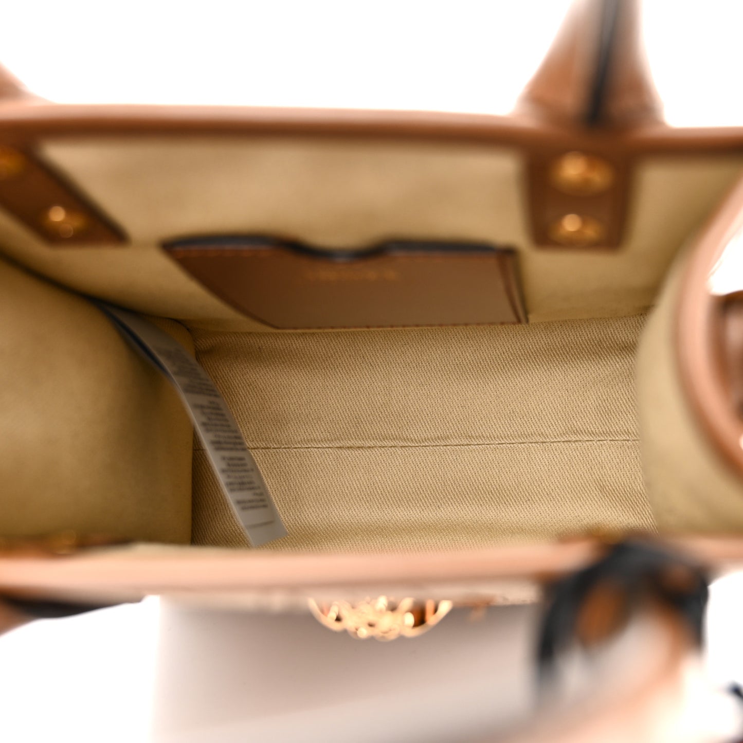 Jacquard Canvas Allover Medusa Tote Bag Beige