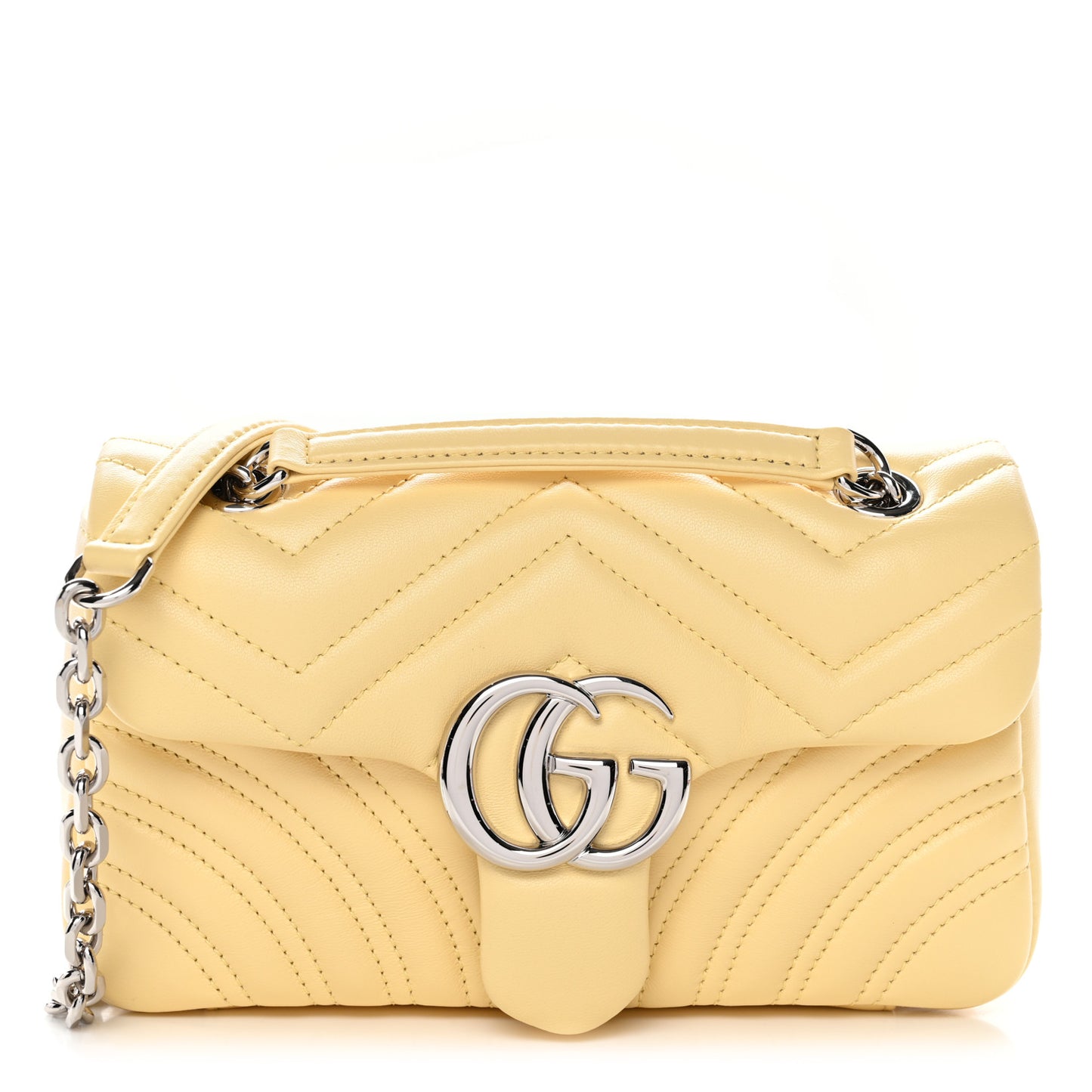 Lambskin Matelasse Small GG Marmont Shoulder Bag Yellow