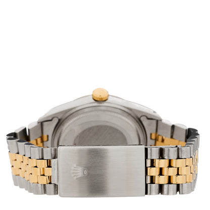 Rolex Stainless Steel 18K Yellow Gold 36mm Oyster Perpetual Datejust Watch Black 16233 3 of 5