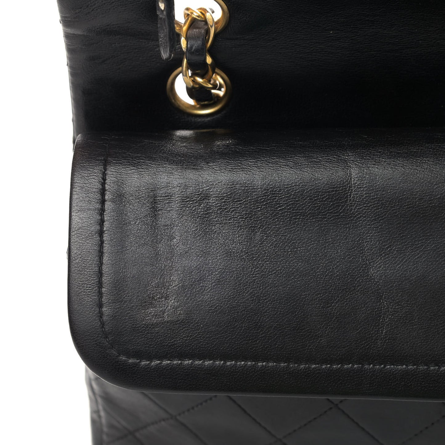 Lambskin Quilted Medium Double Flap Black
