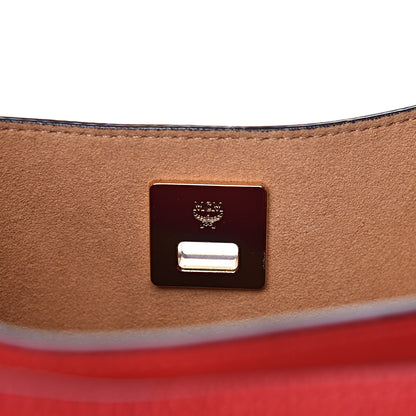 MCM Grained Calfskin Medium Milla Hobo Ruby Red 7 of 11