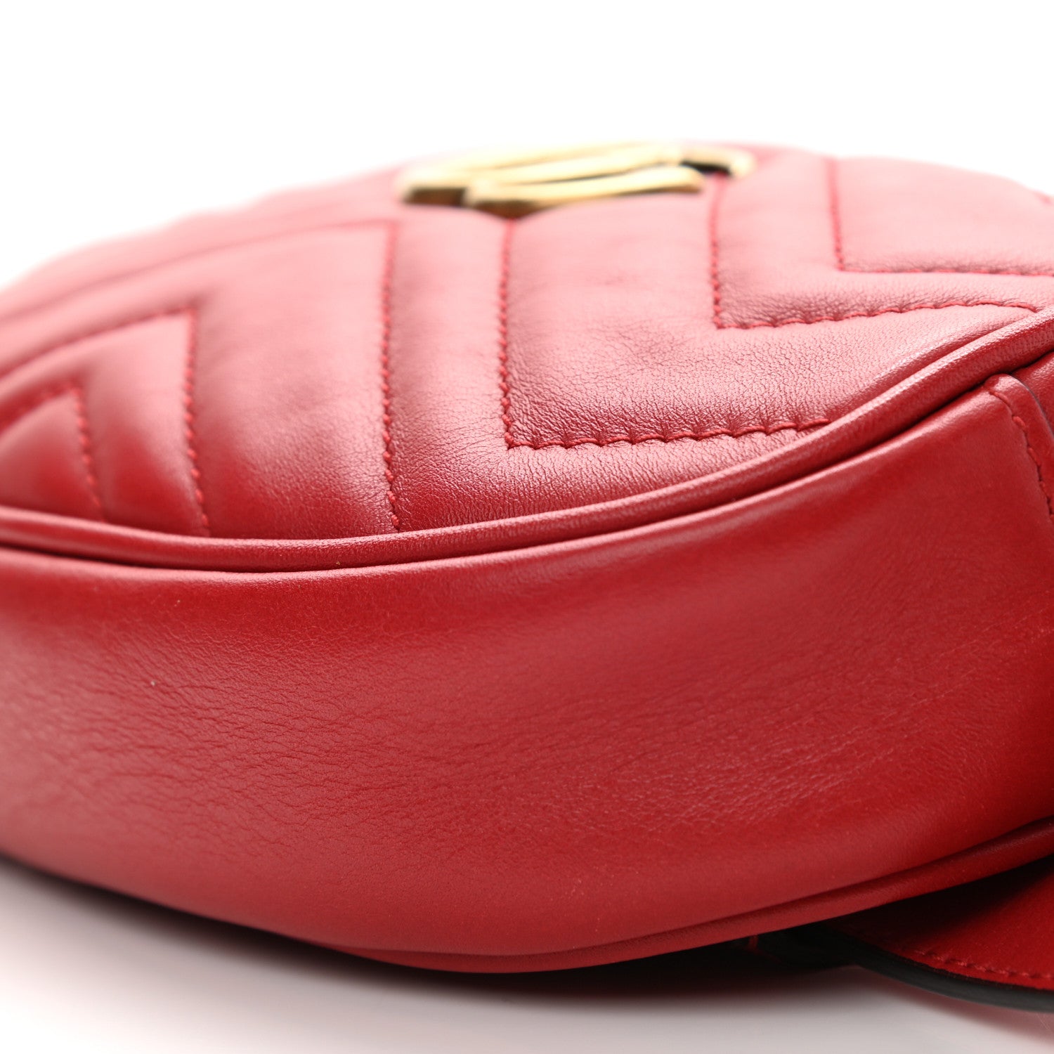 Gucci Calfskin Matelasse GG Marmont Belt Bag 85 34 Hibiscus Red 13 of 13