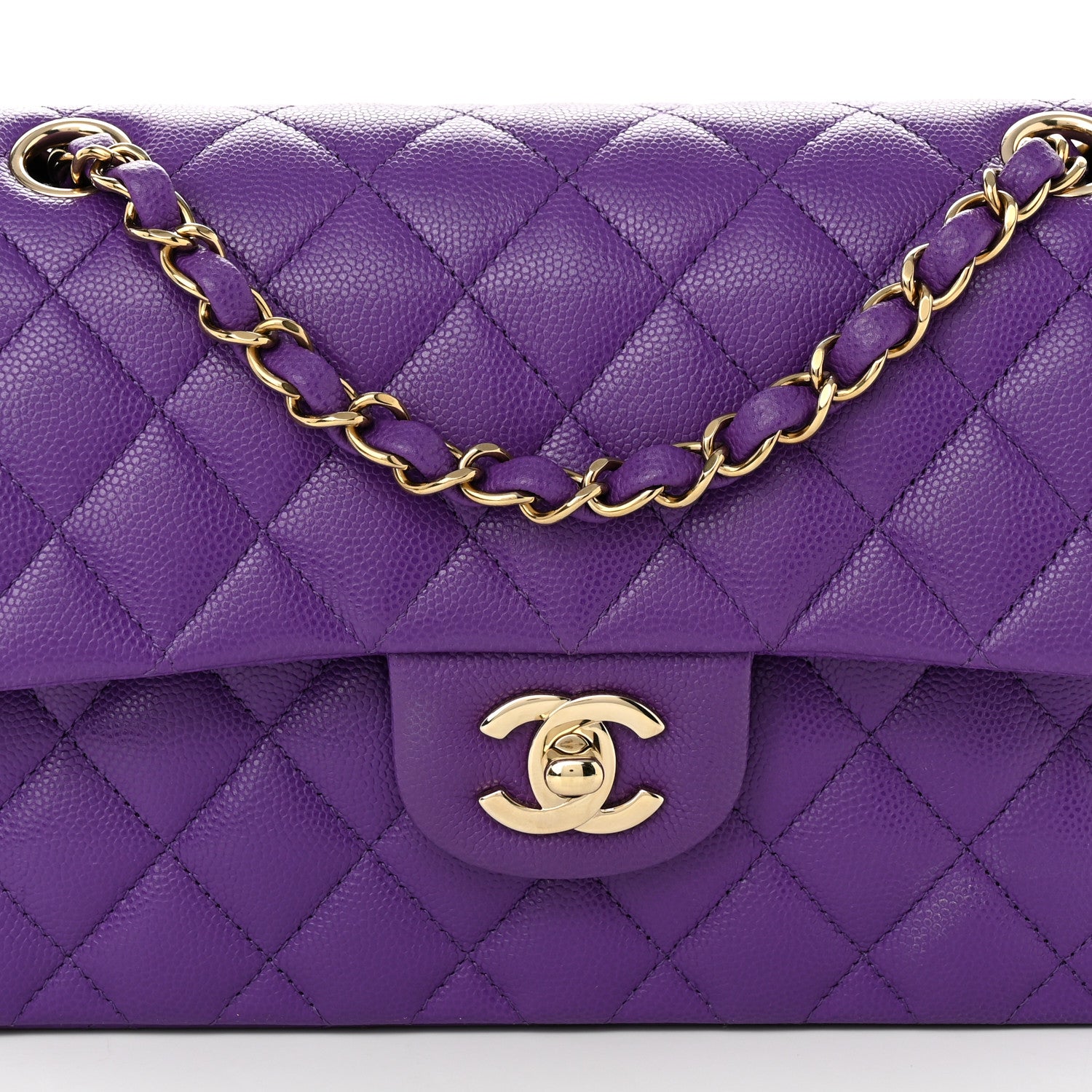 Chanel Caviar Quilted Small Double Flap Dark Purple 8 of 10