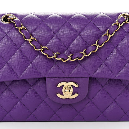 Chanel Caviar Quilted Small Double Flap Dark Purple 8 of 10