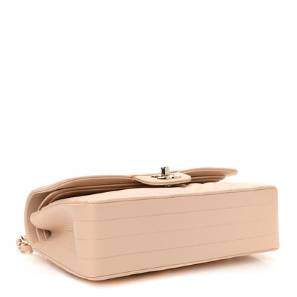 Chanel Caviar Chevron Quilted Small Double Flap Beige 4 of 11