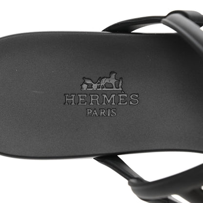 Hermes Rubber Womens Egerie Sandals 35 Black 7 of 9