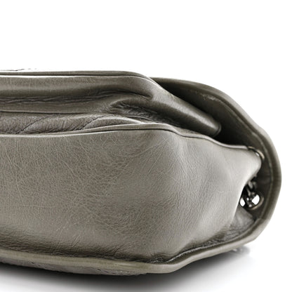Saint Laurent Crinkled Calfskin Matelasse Monogram Medium Niki Chain Satchel Fog 10 of 11