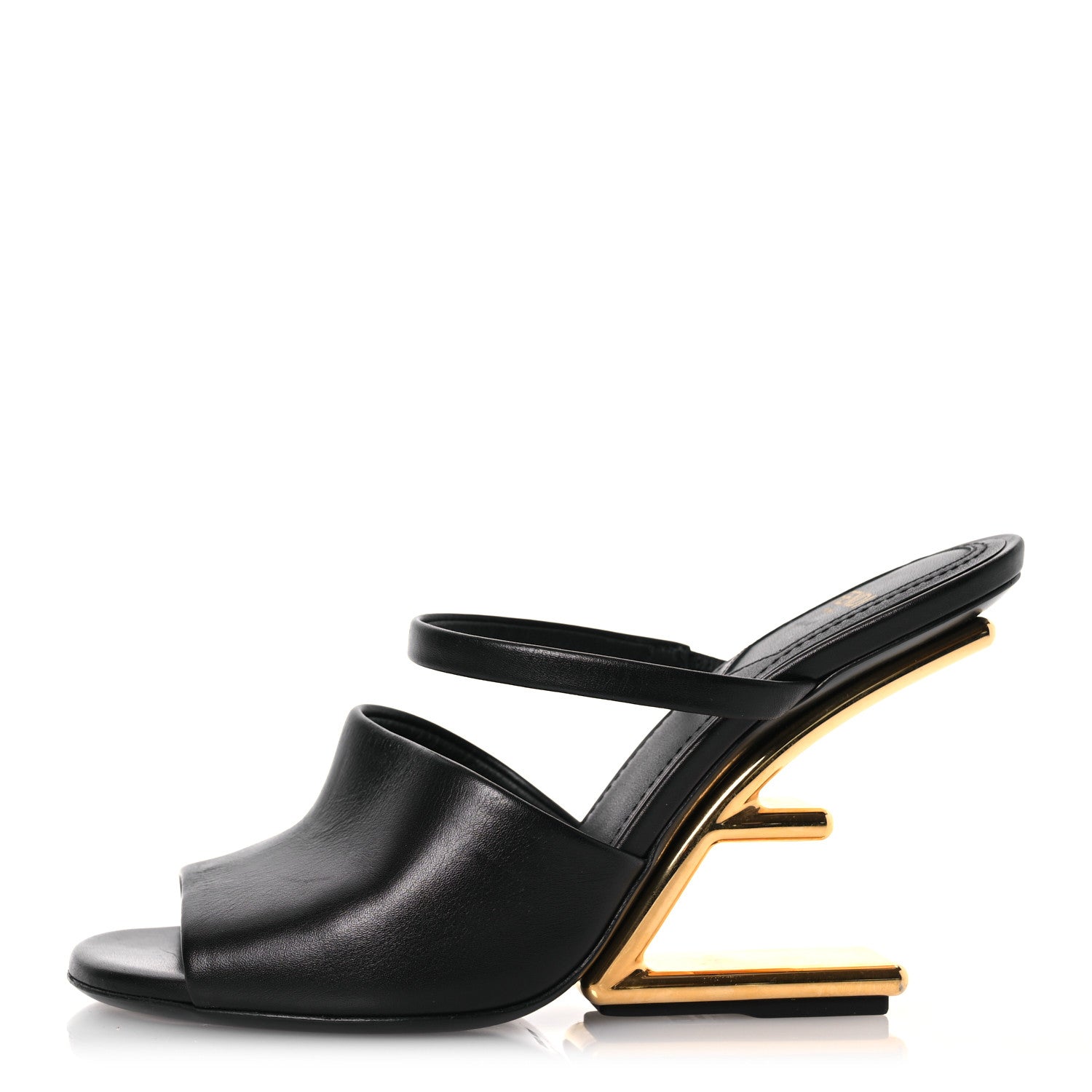 Fendi Calfskin Fendi First 95mm Slide Sandals 36 Black 1 of 12