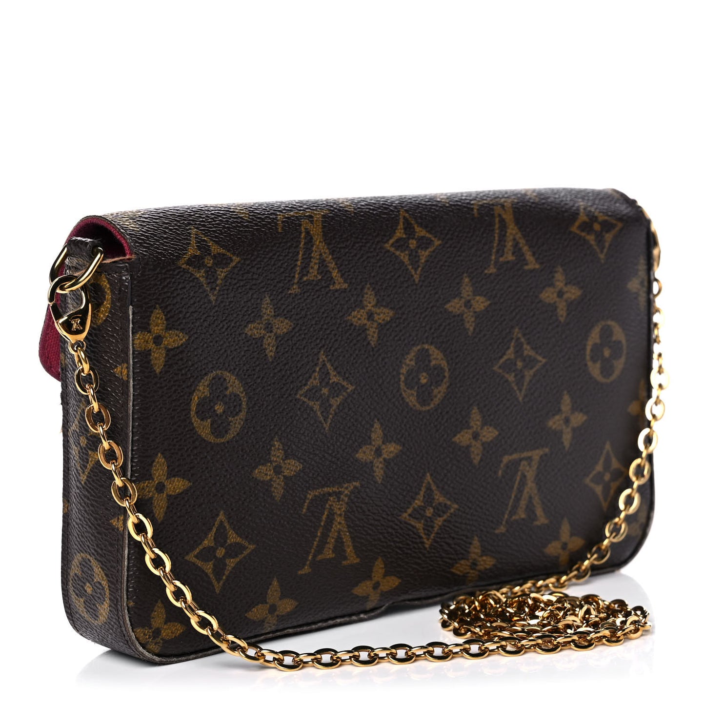 Monogram Pochette Felicie Chain Wallet Fuchsia