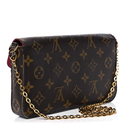 Louis Vuitton Monogram Pochette Felicie Chain Wallet Fuchsia 3 of 11