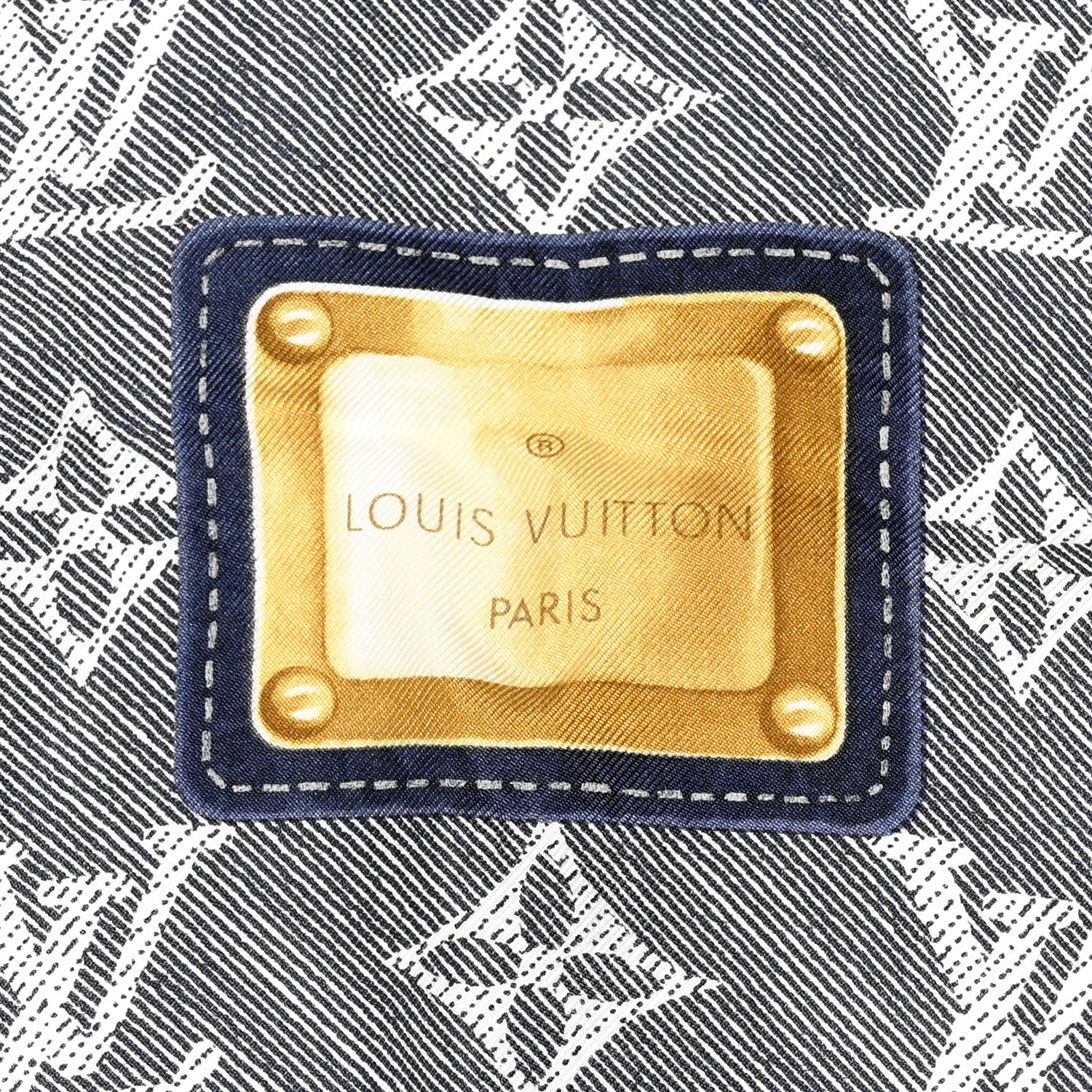 Louis Vuitton Silk Monogram New Denim Bandana Scarf Navy 2 of 3