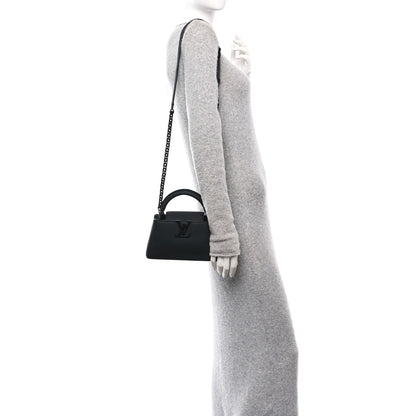 Louis Vuitton Matte Taurillon Capucines East West Mini All Black 2 of 9