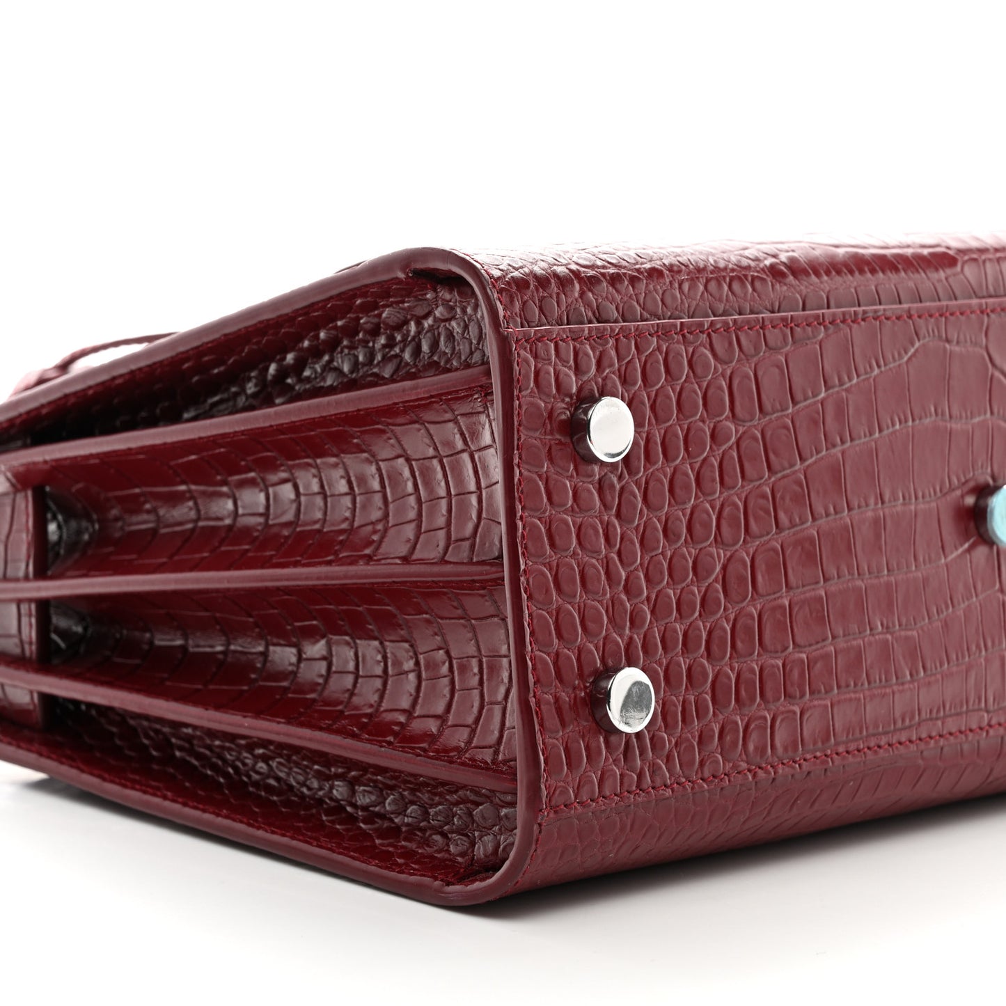 Calfskin Crocodile Embossed Baby Sac De Jour Red
