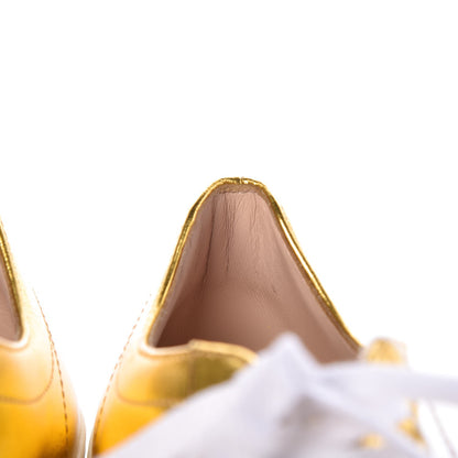 Gucci Metallic Nappa Peggy Platform Sneakers 36 Oro Vecchio 11 of 12