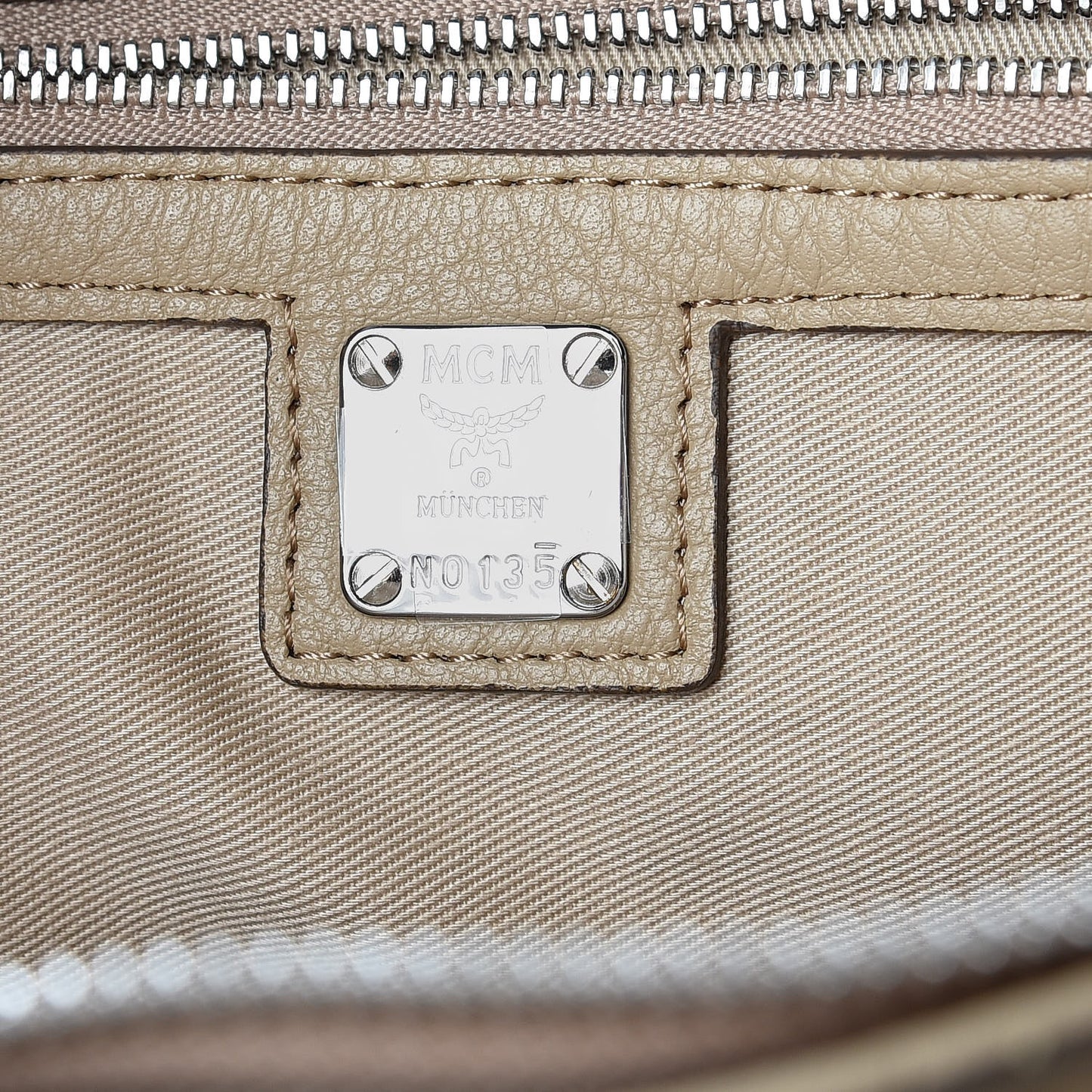 Calfskin Ottomar Monogram Medium Klara Top Zip Tote New Beige