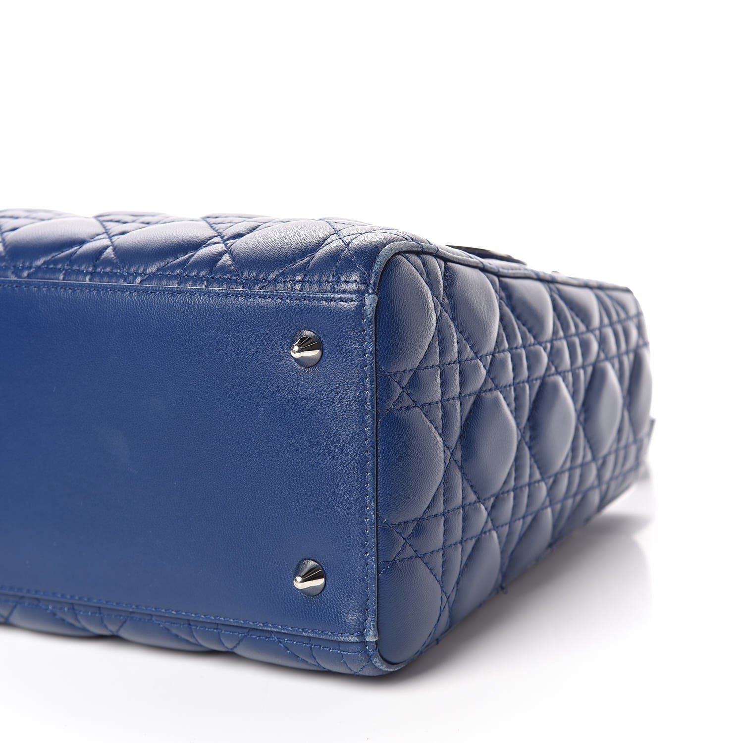 Christian Dior Lambskin Cannage Medium Lady Dior Navy 6 of 17