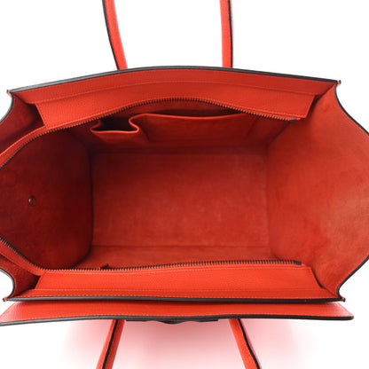 Celine Drummed Calfskin Mini Luggage Vermillion 5 of 11