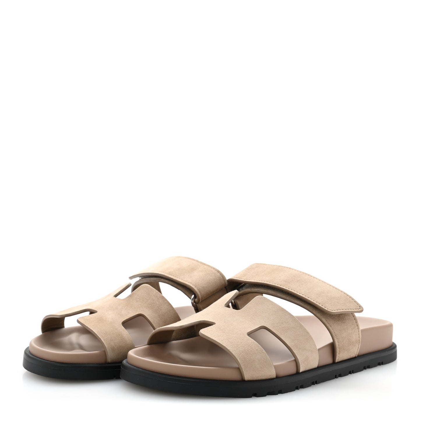 Suede Goatskin Womens Chypre Sandals 37.5 Beige Sable
