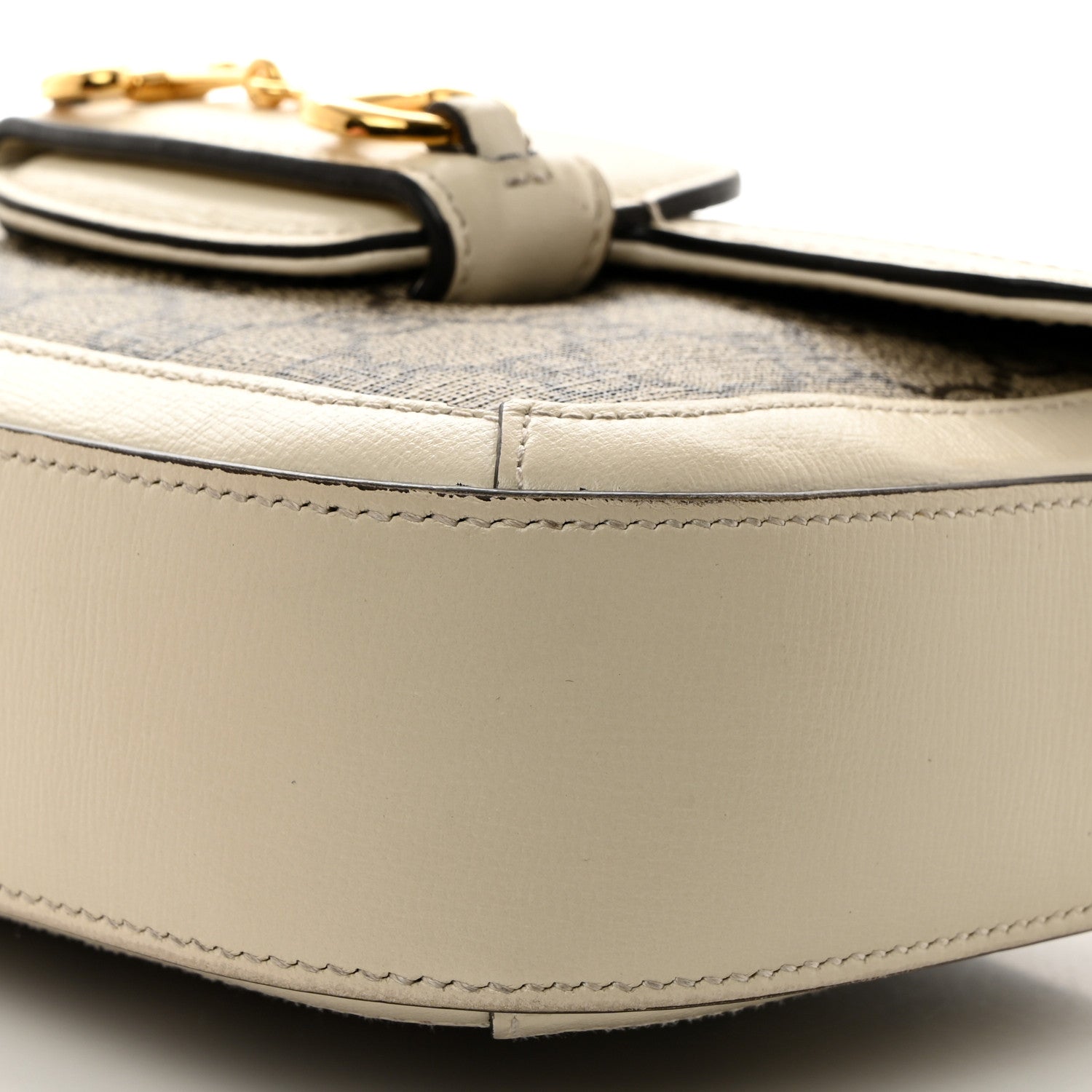 Gucci GG Supreme Monogram Web Mini Horsebit 1955 Shoulder Bag Beige Mystic White 11 of 11