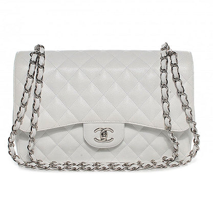 Chanel Caviar Jumbo Double Flap White 1 of 12