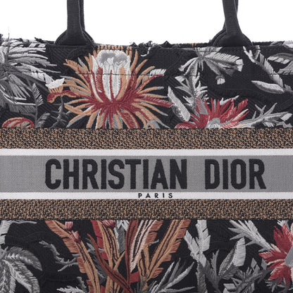 Christian Dior Canvas Embroidered Medium Camouflage Flowers Book Tote Black Multicolor 14 of 17