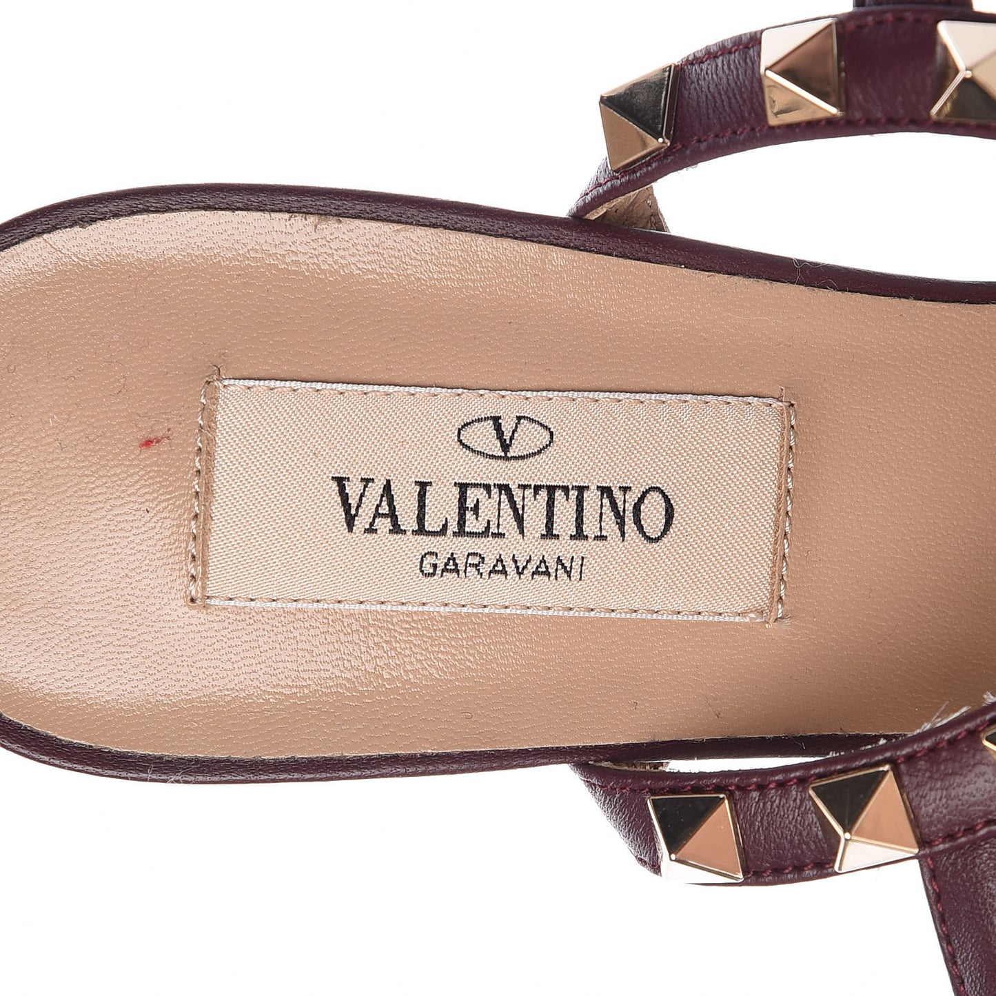 Velvet Rockstud Ankle Strap 65mm Pumps 36.5 Rubin