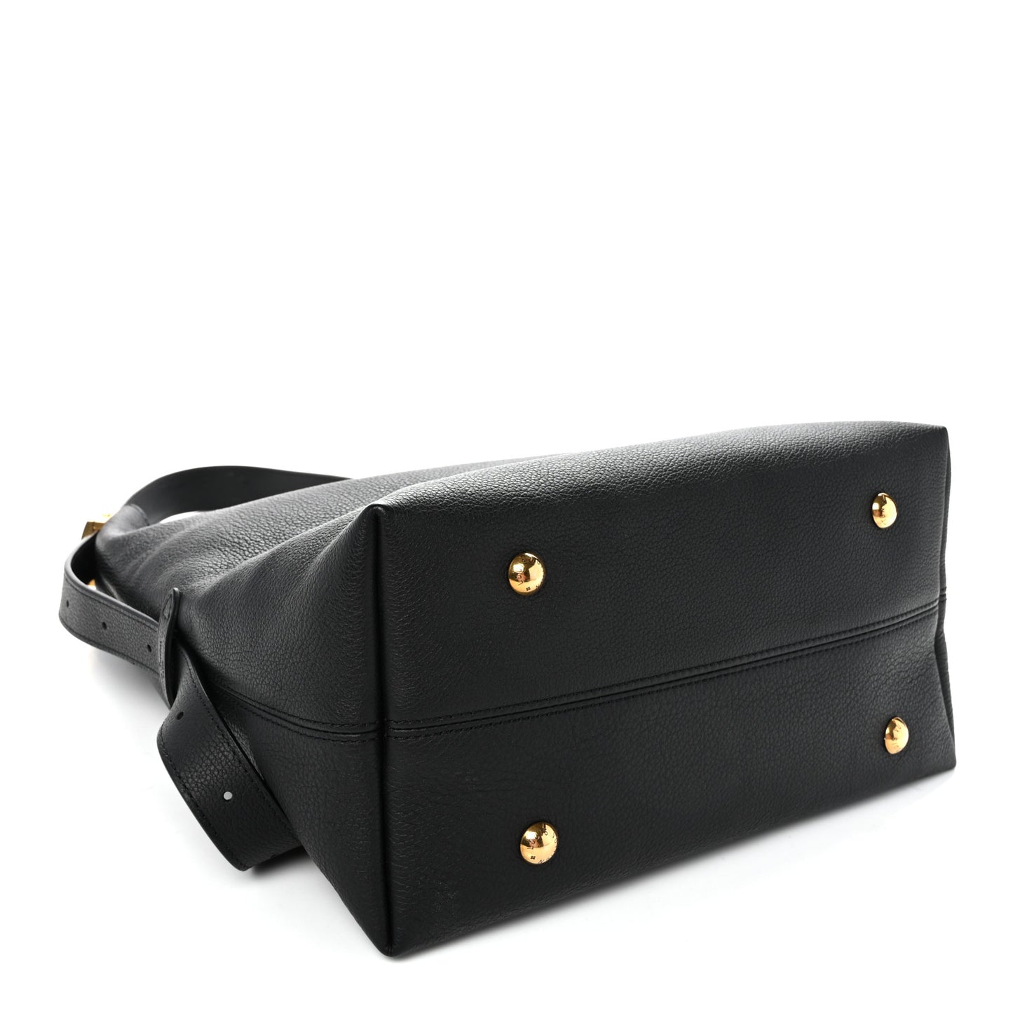 Grained Calfskin Low Key Hobo MM Black