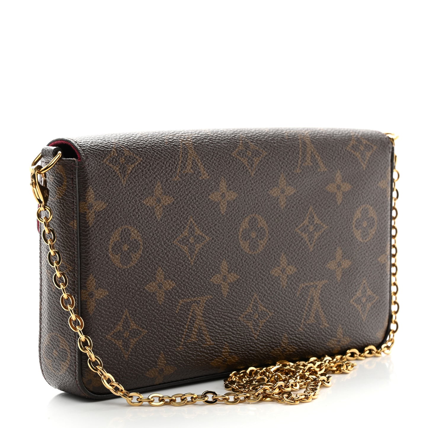 Monogram Pochette Felicie Chain Wallet Fuchsia
