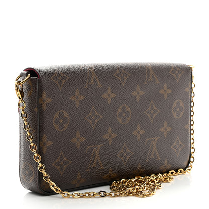 Louis Vuitton Monogram Pochette Felicie Chain Wallet Fuchsia 4 of 10